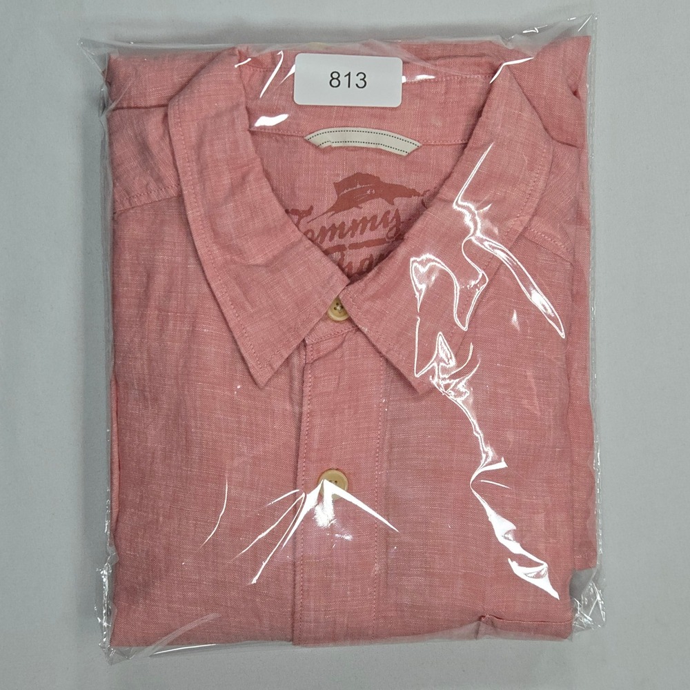 Tommy Bahama Men XL 100% Linen Button Front Shirt Pink Relax Fit Island Casual - Picture 13 of 13